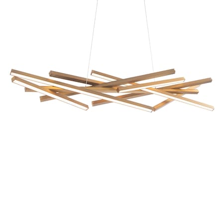Dweled Parallax 55in LED Linear Pendant 3000K in Aged Brass PD-731